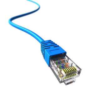 (Los cables ethernet se usan para conectar la PC a routers y modems)
